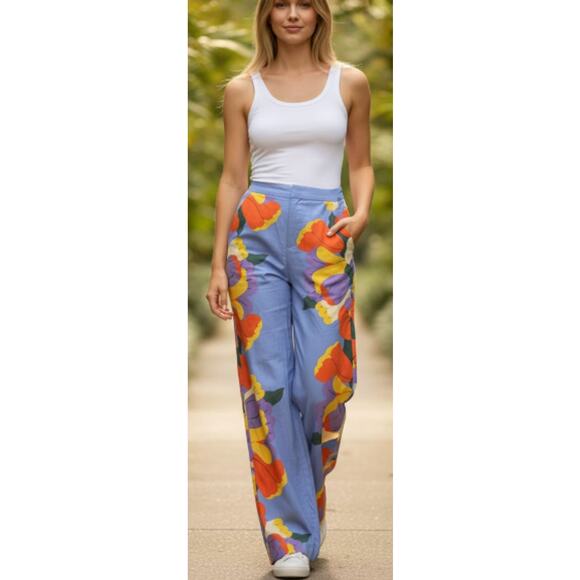Gorman x Agathe Singer Flower Power Wide Leg Pant size XS - Picture 2 of 10
